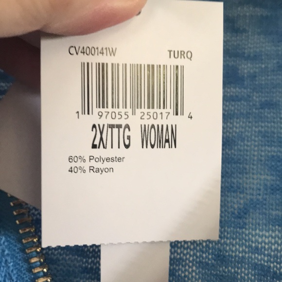 CMV light sweater turquoise in color. Size 2X. - Picture 2 of 2